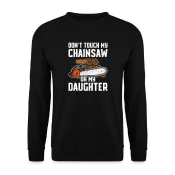 Ne touche pas à ma scie à chaîne qui fabrique des bûcherons - Sweat-shirt Unisexe - noir - Devant - Alina (178cm) & Michal (187cm)
