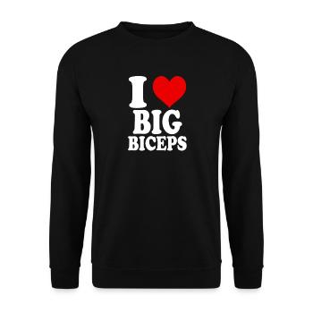 J’adore les gros biceps drôle GYM Fitness Gym - Sweat-shirt Unisexe - noir - Devant - Alina (178cm) & Michal (187cm)