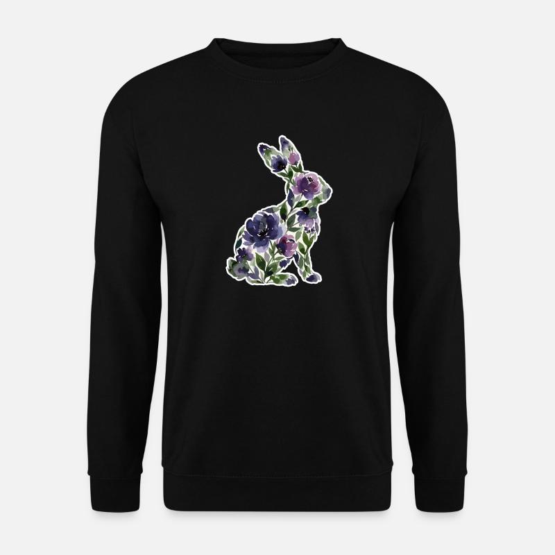 Fleurs en forme de lapin - Sweat-shirt Unisexe - noir