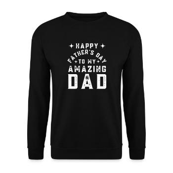 Herzlichen Glückwunsch zum Vatertag an meinen großartigen Vater von meinem Sohn - Unisex Pullover - Schwarz - Vorne - Alina (178cm) & Michal (187cm)