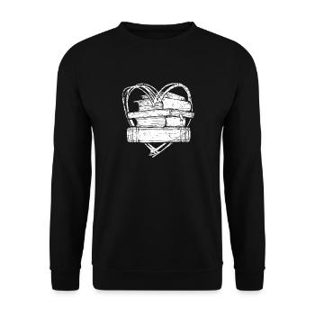 Liebe Bücher lesen - Unisex Pullover - Schwarz - Vorne - Alina (178cm) & Michal (187cm)