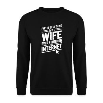 Dictons sur Internet : cadeau drôle - Sweat-shirt Unisexe - noir - Devant - Alina (178cm) & Michal (187cm)