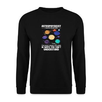 Astrophysicien Problem Solvant Problèmes Drôle de Diction - Sweat-shirt Unisexe - noir - Devant - Alina (178cm) & Michal (187cm)