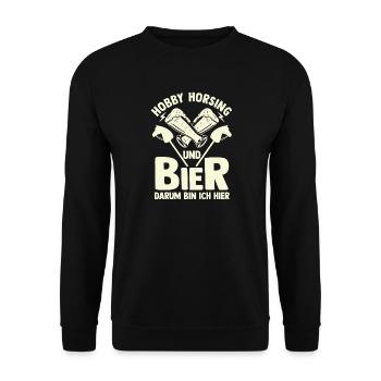 Bier Pferd Hobby Horsing - Unisex Pullover - Schwarz - Vorne - Alina (178cm) & Michal (187cm)