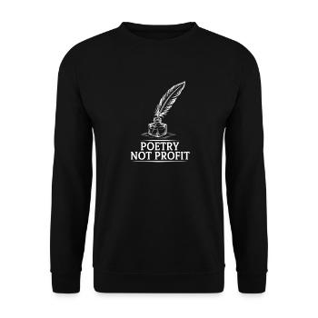 Poetry Not Profit Quill - Unisex Sweatshirt - black - Front - Alina (178cm) & Michal (187cm)