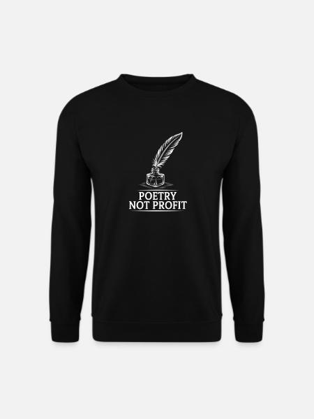 Poetry Not Profit Quill - Unisex Sweatshirt - black