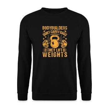Fitness Motivation Bodybuilder Lift Weights - Unisex Sweatshirt - black - Front - Alina (178cm) & Michal (187cm)