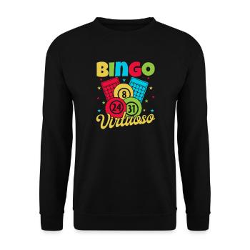 Bingo Game Virtuoso Bingo - Unisex Sweatshirt - black - Front - Alina (178cm) & Michal (187cm)