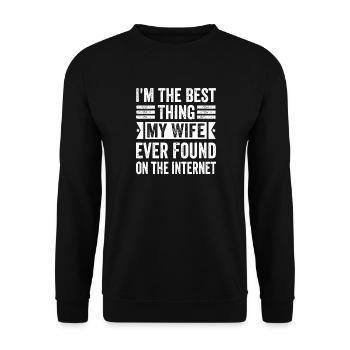 La meilleure chose que ma femme a trouvée en ligne - Sweat-shirt Unisexe - noir - Devant - Alina (178cm) & Michal (187cm)