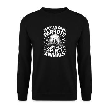 Graupapagei Sprüche Lustiges Graupapagei Geschenk  - Unisex Pullover - Schwarz - Vorne - Alina (178cm) & Michal (187cm)