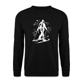 Alpine skier Winter sports Ski touring - Unisex Sweatshirt - black - Front - Alina (178cm) & Michal (187cm)