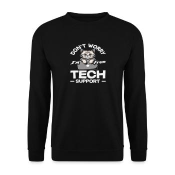 Ne t’inquiète pas, je viens du support technique Cat IT - Sweat-shirt Unisexe - noir - Devant - Alina (178cm) & Michal (187cm)