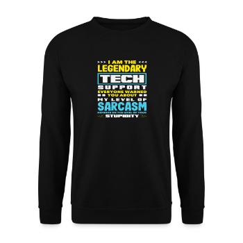 Legendary Tech Support Sarcasm IT Admin - Unisex Sweatshirt - black - Front - Alina (178cm) & Michal (187cm)