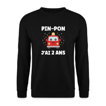 Pin-Pon 2 Ans Voiture - Sweat-shirt Unisexe - noir - Devant - Alina (178cm) & Michal (187cm)