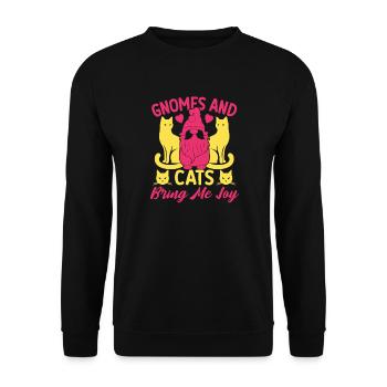 Garden Gnome Costume Gnomes & Cats Make Me Joy - Unisex Sweatshirt - black - Front - Alina (178cm) & Michal (187cm)