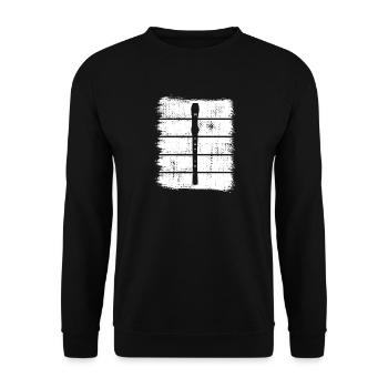 Dessin de flûte traversière - Sweat-shirt Unisexe - noir - Devant - Alina (178cm) & Michal (187cm)