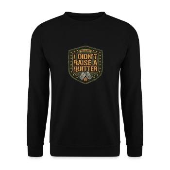Camo Army Mama Built Tough Militaer - Unisex Pullover - Schwarz - Vorne - Alina (178cm) & Michal (187cm)