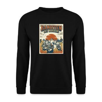 Banditen des Nordens Möwen Fischbrötchen Diebe  - Unisex Pullover - Schwarz - Vorne - Alina (178cm) & Michal (187cm)