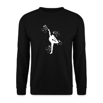Gymnastin Mit Taktstock Rhythmische Sportgymnastik - Unisex Pullover - Schwarz - Vorne - Alina (178cm) & Michal (187cm)