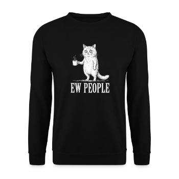 Beurk, les gens, amoureux des chats, humour félin, antisocial. - Sweat-shirt Unisexe - noir - Devant - Alina (178cm) & Michal (187cm)