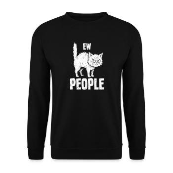 Beurk, les gens, amoureux des chats, humour félin, antisocial. - Sweat-shirt Unisexe - noir - Devant - Alina (178cm) & Michal (187cm)