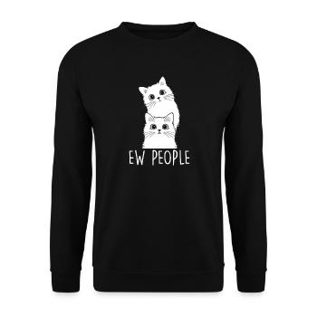 Beurk, les gens, amoureux des chats, humour félin, antisocial. - Sweat-shirt Unisexe - noir - Devant - Alina (178cm) & Michal (187cm)