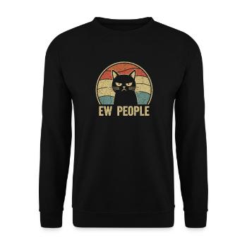 Beurk, les gens, amoureux des chats, humour félin, antisocial. - Sweat-shirt Unisexe - noir - Devant - Alina (178cm) & Michal (187cm)
