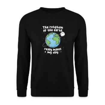 The Rotation of Earth Makes My Day Sarkasmus - Unisex Pullover - Schwarz - Vorne - Alina (178cm) & Michal (187cm)