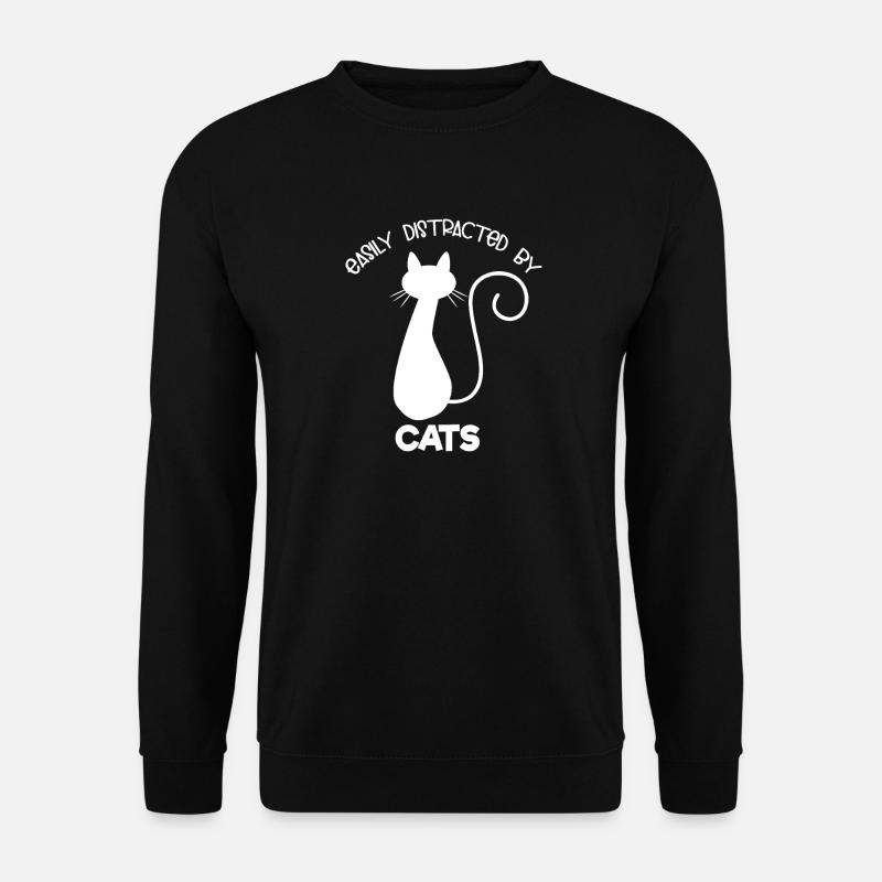 Easily Distracted By Cats - Unisex Sweatshirt - black