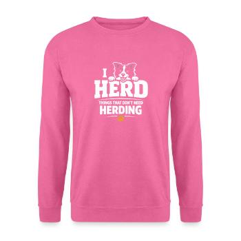 Ich hüte einfach alles | Border Collie Humor - Unisex Pullover - Pink - Vorne