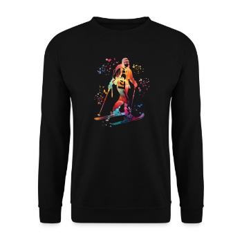 Alpine skier Winter sports Ski touring - Unisex Sweatshirt - black - Front - Alina (178cm) & Michal (187cm)