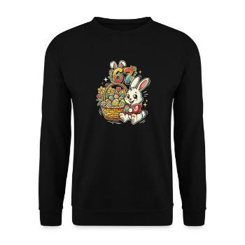 Easter Bunny with Colorful Easter Egg 67 - Unisex Sweatshirt - black - Front - Alina (178cm) & Michal (187cm)