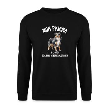 Pyjama Chien Berger Australien Drôle  - Sweat-shirt Unisexe - noir - Devant - Alina (178cm) & Michal (187cm)