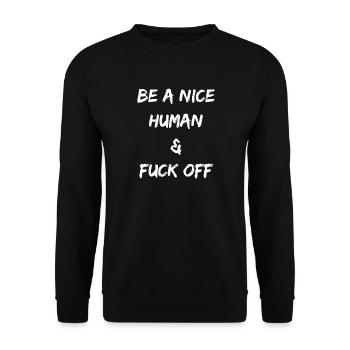 Sois un bon humain puis recule - Sweat-shirt Unisexe - noir - Devant - Alina (178cm) & Michal (187cm)