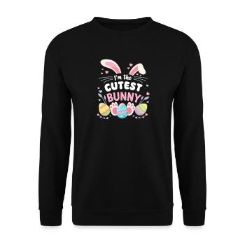 I'm the cutest bunny sweetie - Unisex Sweatshirt - black - Front - Alina (178cm) & Michal (187cm)