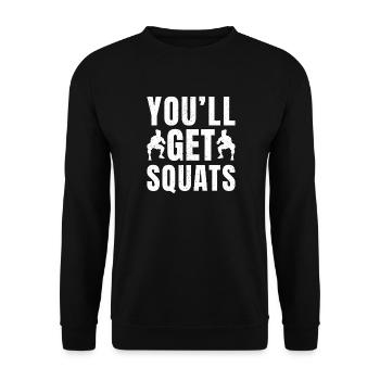 Gym Junkies Get ́ll Get Squats Calisthenics Fitness - Unisex Sweatshirt - black - Front - Alina (178cm) & Michal (187cm)