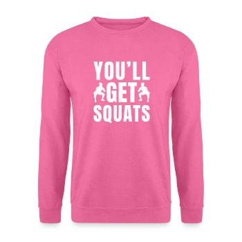 Les accros à la salle vont se faire faire des squats, des calisténiques, du fitness - Sweat-shirt Unisexe - rose - Devant