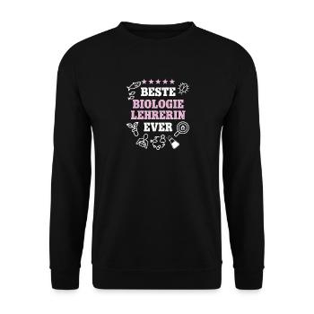 Beste Biologielehrerin Bio Biologie Lehrerin - Unisex Pullover - Schwarz - Vorne - Alina (178cm) & Michal (187cm)