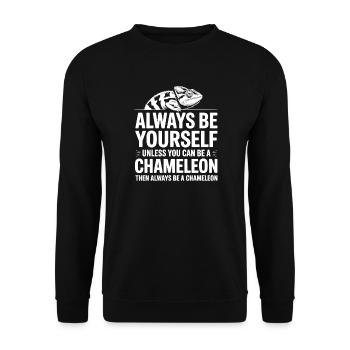 Chameleon Sayings Funny Chameleons Gift - Unisex Sweatshirt - black - Front - Alina (178cm) & Michal (187cm)