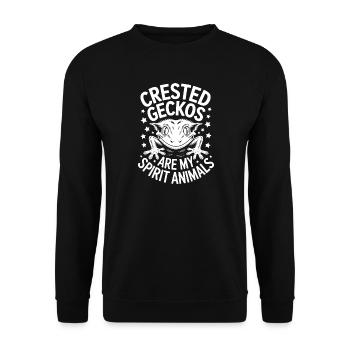Crowned Gecko Sayings Funny Crowned Gecko Gift - Unisex Sweatshirt - black - Front - Alina (178cm) & Michal (187cm)