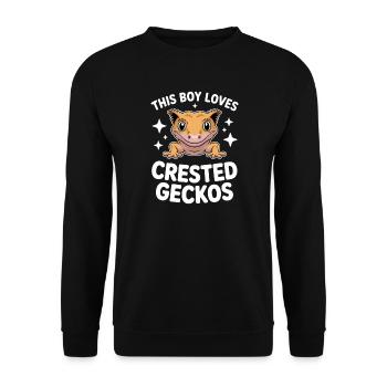 Crowned Gecko Sayings Funny Crowned Gecko Gift - Unisex Sweatshirt - black - Front - Alina (178cm) & Michal (187cm)