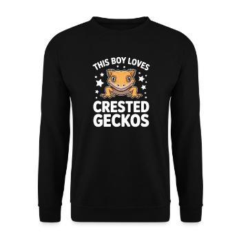 Crowned Gecko Sayings Funny Crowned Gecko Gift - Unisex Sweatshirt - black - Front - Alina (178cm) & Michal (187cm)
