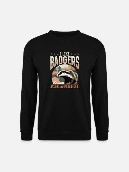 Funny Animal Badger - Unisex Sweatshirt - black