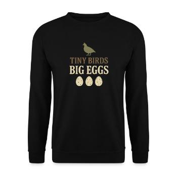 Gardien de cailles, fermier de cailles, caille dans le jardin - Sweat-shirt Unisexe - noir - Devant - Alina (178cm) & Michal (187cm)