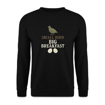 Gardien de cailles, fermier de cailles, caille dans le jardin - Sweat-shirt Unisexe - noir - Devant - Alina (178cm) & Michal (187cm)
