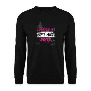 Humide et sale Schlammlauf Mud Run Muddy Race - Sweat-shirt Unisexe - noir - Devant - Alina (178cm) & Michal (187cm)