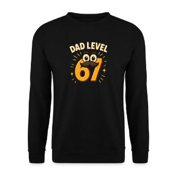 Dad Level 67 Six Seven Meme Father Dad Humor - Unisex Sweatshirt - black - Front - Alina (178cm) & Michal (187cm)