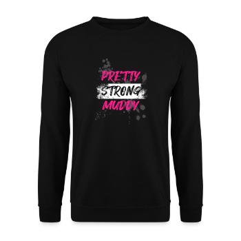 Pretty Strong Muddy Schlammlauf Mud Run Muddy Race - Unisex Sweatshirt - black - Front - Alina (178cm) & Michal (187cm)