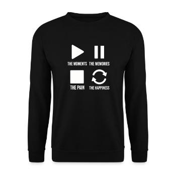 Mindfulness, Moments, Memories, Happiness - Unisex Sweatshirt - black - Front - Alina (178cm) & Michal (187cm)