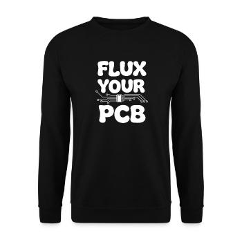 Flux Leiterplatten Löten PCB Solder Elektronik - Unisex Pullover - Schwarz - Vorne - Alina (178cm) & Michal (187cm)
